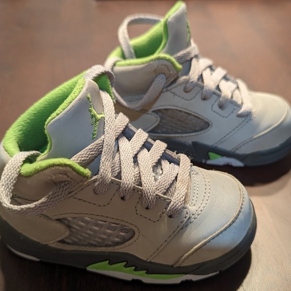 Air Jordan Retro 5 Green Bean - Size Toddler 5C - Picture 12 of 14